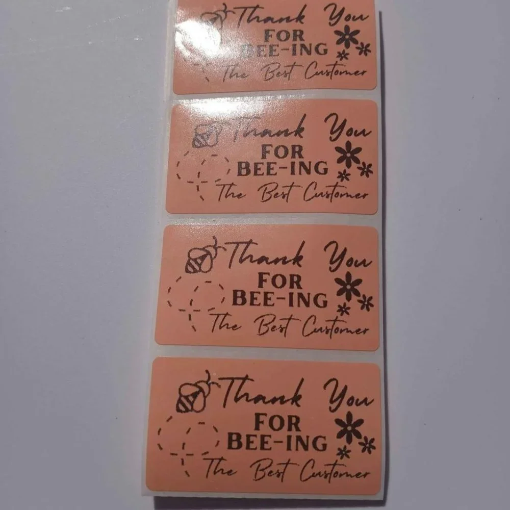 💙100 Thank You Bee- Shipping Labels Thermal Packaging Stickers 2.25